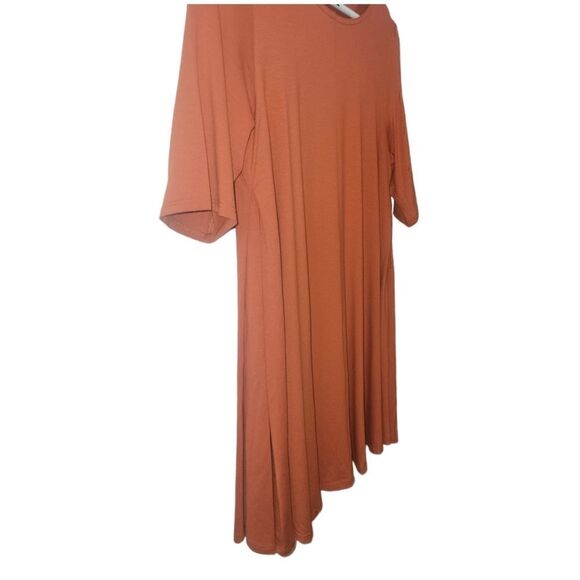 NWOT Eileen Fisher Rust Orange Pekoe Viscose Jersey Jewel Neck Tunic Tee Top S - Picture 5 of 12